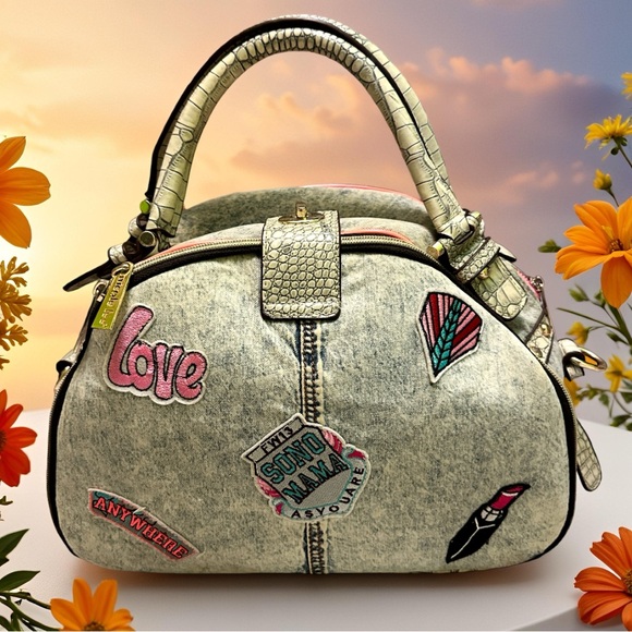 Nicole Lee Denim Satchel with Durable Design - Picture 3 of 14